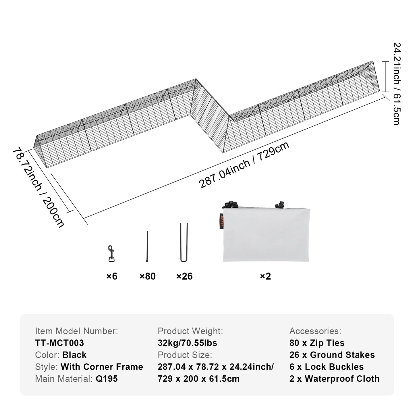 SucceBuy Chicken Tunnels for Yard