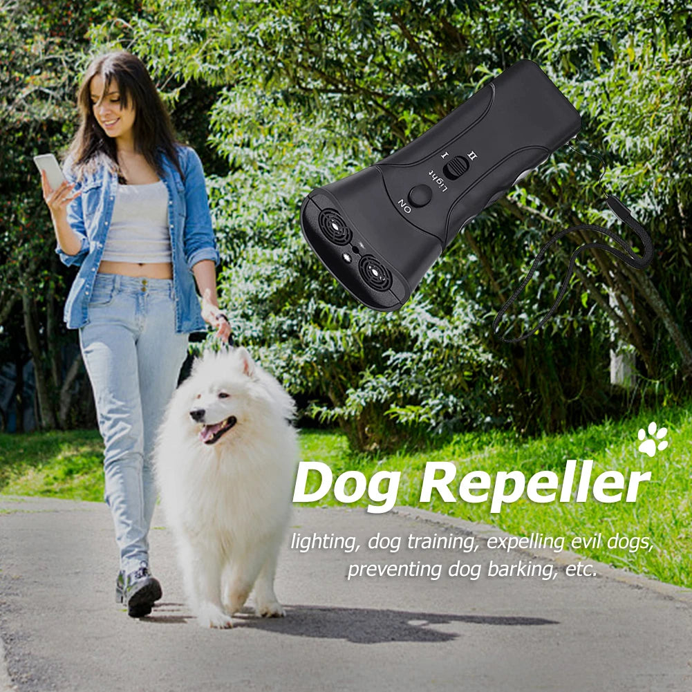 LED Flashlight Ultrasonic Anti Barking Training Device