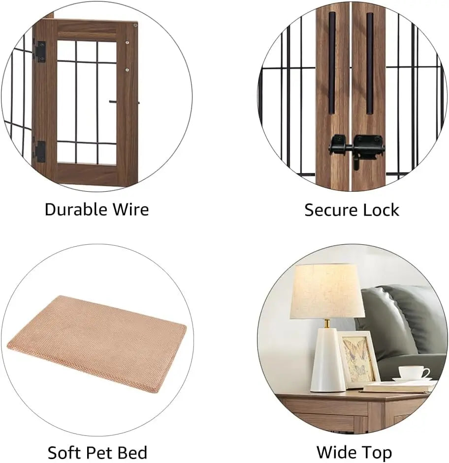 End Table Wooden/Wire Pet Kennel