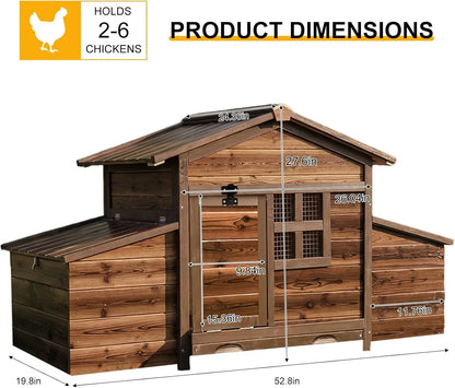 Large Outdoor Chicken Coop with 2 Nesting Boxes