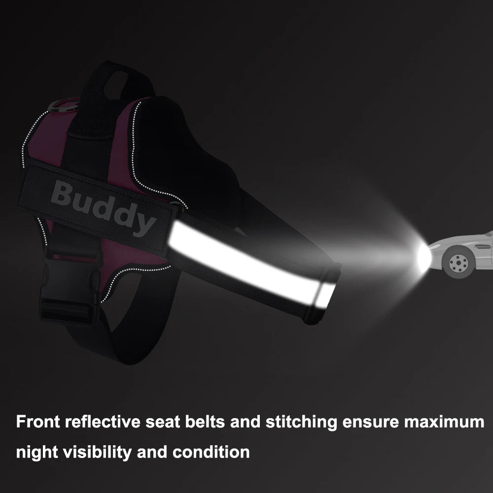 Adjustable Pet Harness with ID Custom Patch