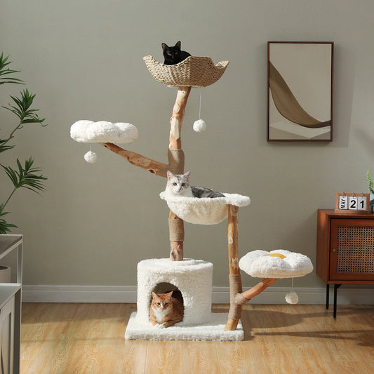 Solid Wood Indoor Cat Tree