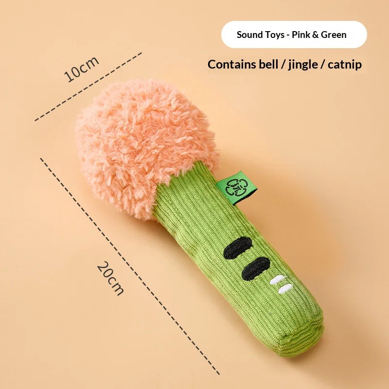 Squeaky Crinkle Pet Chew Toy w/Catnip