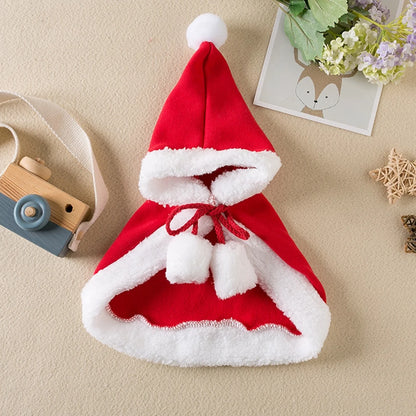 Christmas Pet Santa Cloak Costume