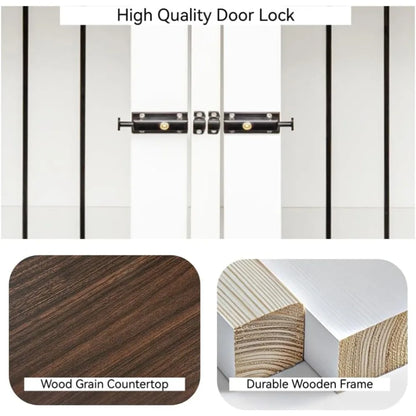 XL Double Pet Kennel TV Stand