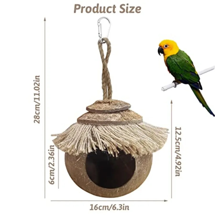 Coconut Natural Hide Hanging Birdhouse