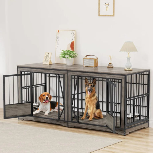 87'' Double Pet Crate Furniture