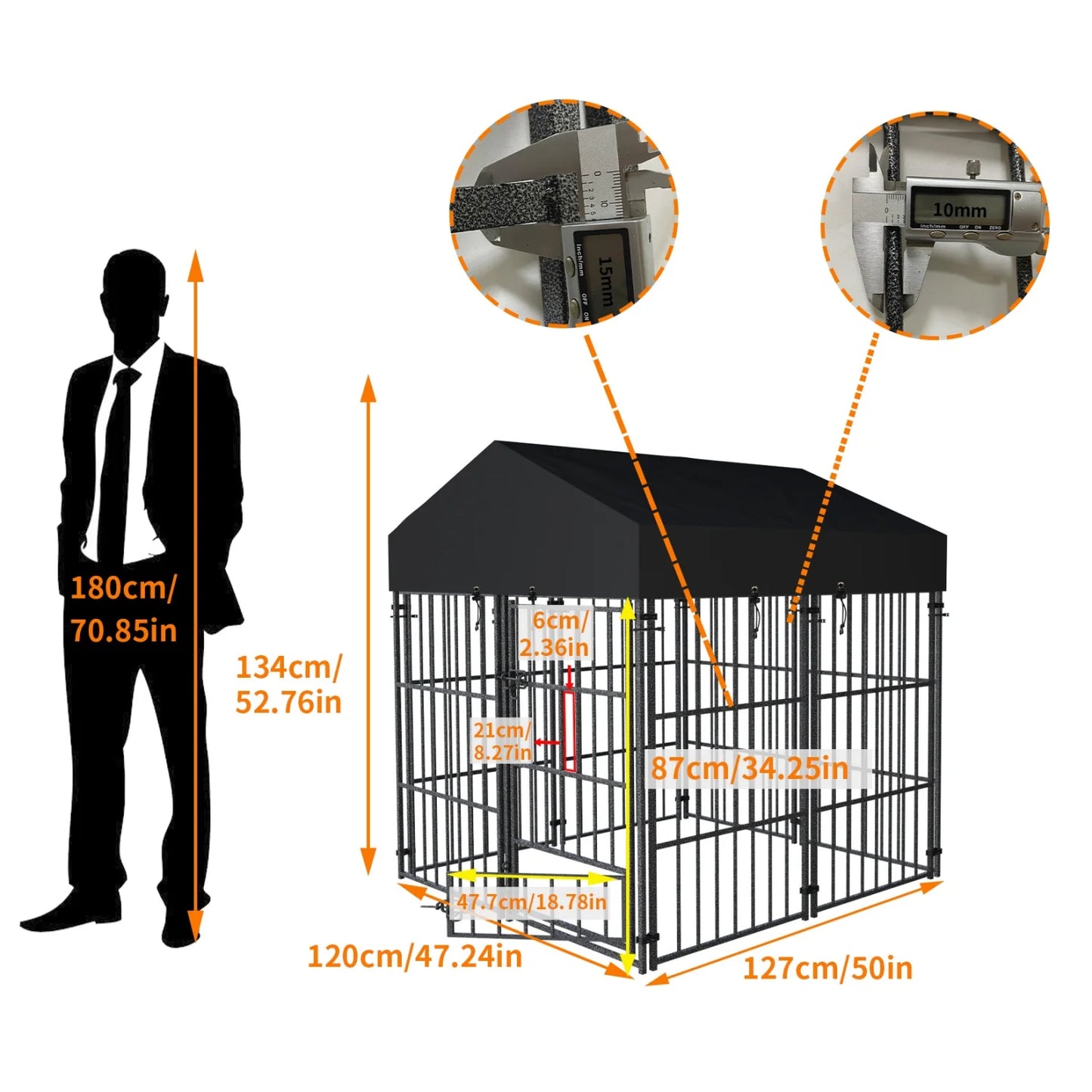 XS-L Outdoor Heavy Duty Pet Kennel with Roof