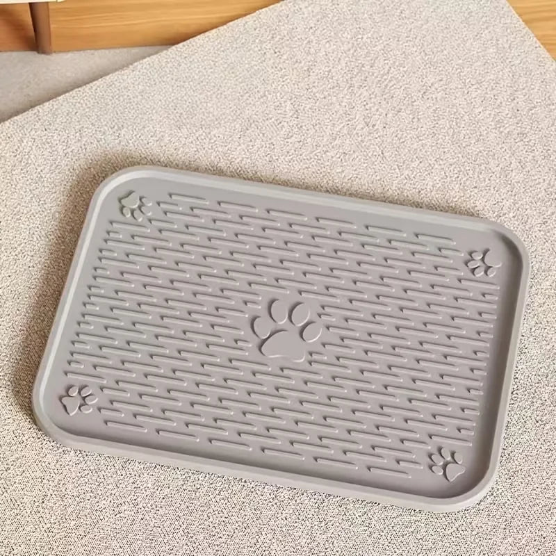 Anti-Slip Pet Food Mat w/Raised Edges