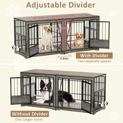 87'' Double Pet Crate Furniture
