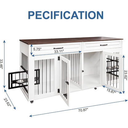 XL Double Pet Kennel TV Stand