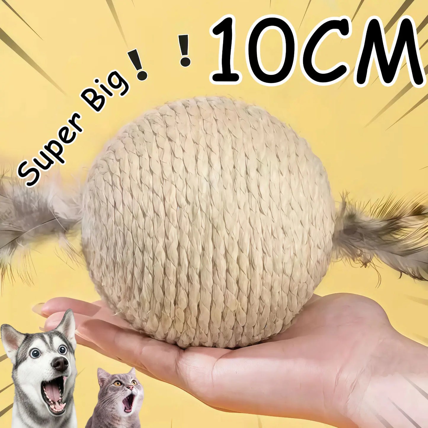 Interactive Super Big Sisal Scratching Ball Toy