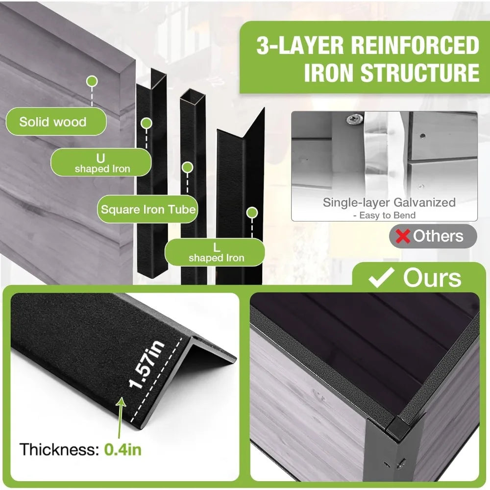 GUTINNEEN Outdoor Heated Dog House w/Porch