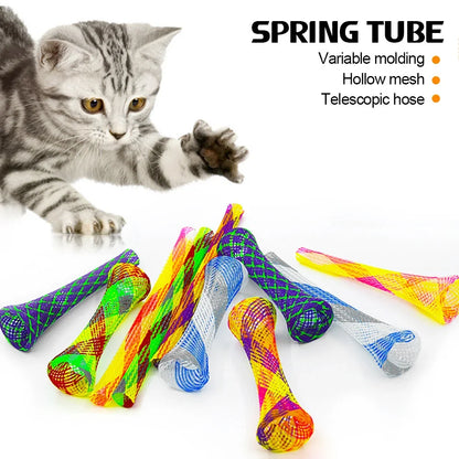 10Pcs Telescopic Tube Spiral Spring Pet Toys