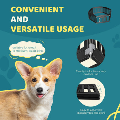JHK 6 Panel Plastic Pet Playpen
