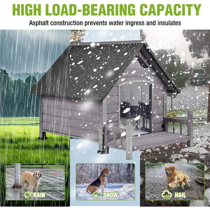 GUTINNEEN Outdoor Heated Dog House w/Porch