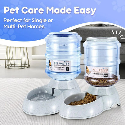 Automatic Pet Feeder and Waterer Set