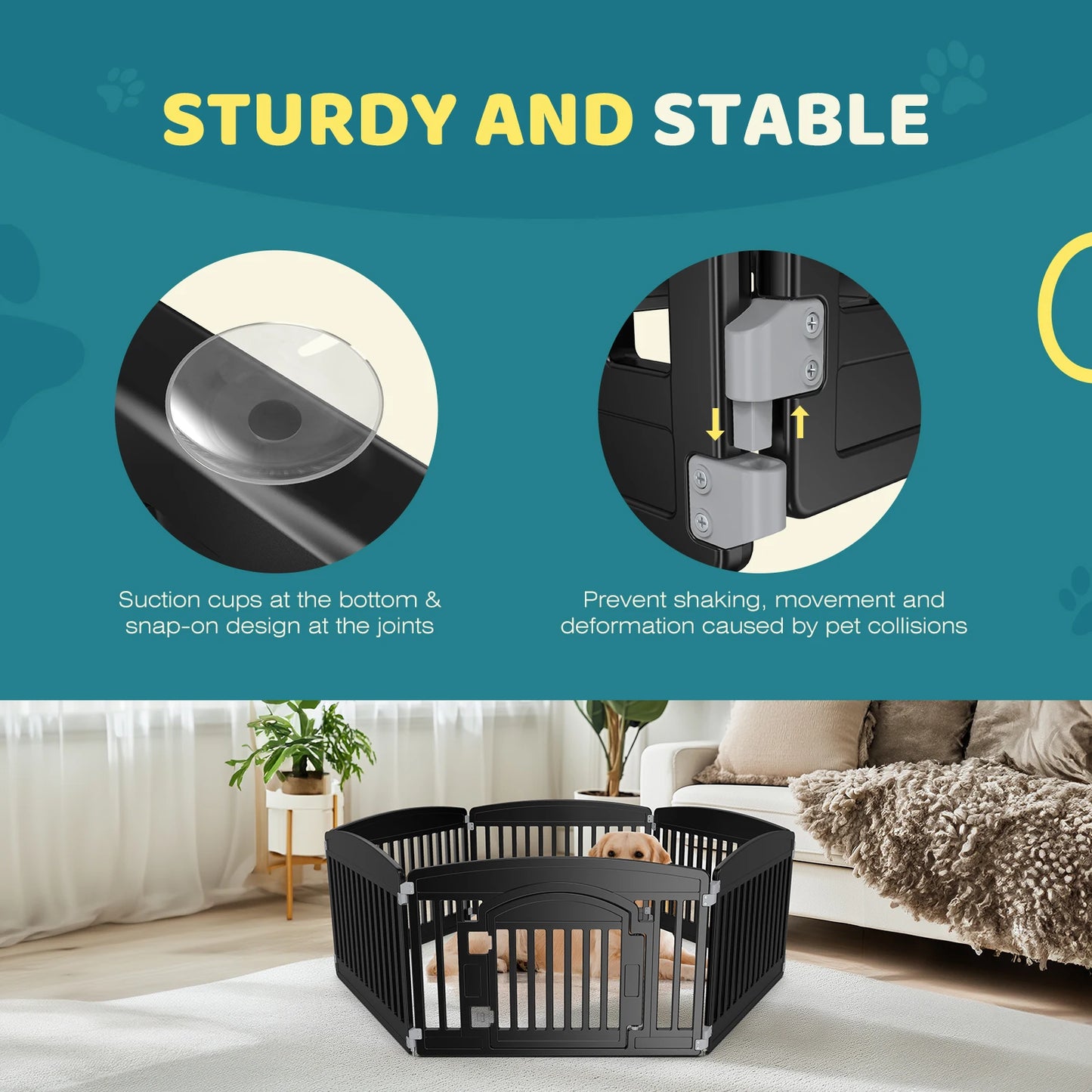 JHK 6 Panel Plastic Pet Playpen