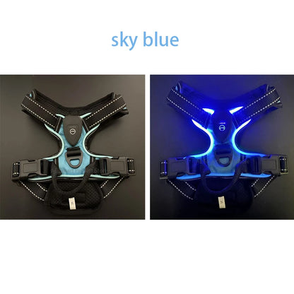 LED Rechargeable No Pull Dog Harness