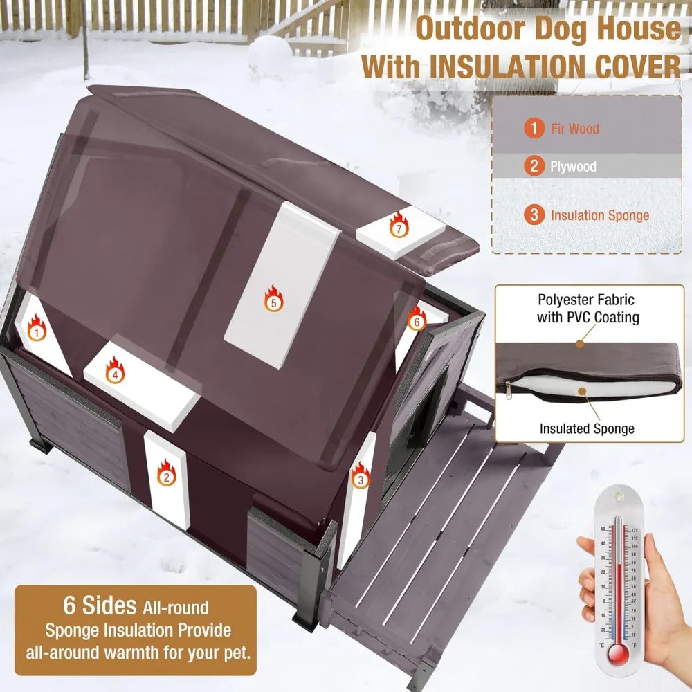 Outdoor Dog House w/Insulated Liner