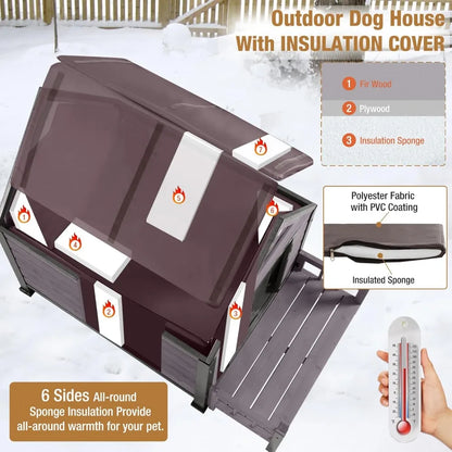 Outdoor Dog House w/Insulated Liner