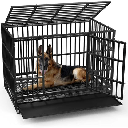 Heavy Duty Escape Proof Kennel w/Lockable Wheels