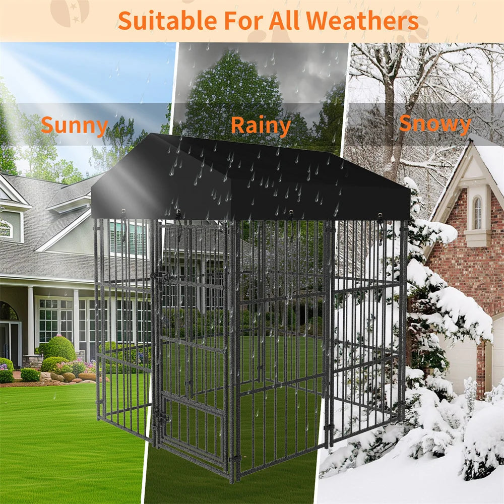 Outdoor/Indoor Heavy Duty Kennel Playpen w/Roof Cover