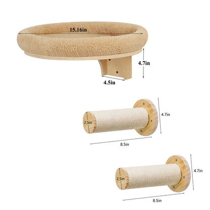 Wall Mounted Climbing Ladder with Scratching Post