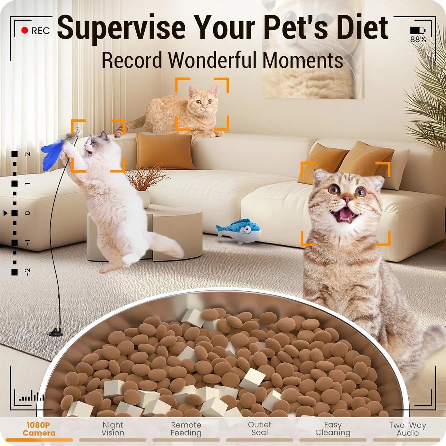 5L Smart Pet Feeder w/2K Camera