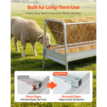 SucceBuy 80 Gal Hay Feeder w/Deep Feeding Pan