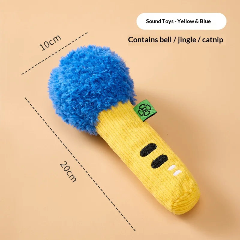 Squeaky Crinkle Pet Chew Toy w/Catnip