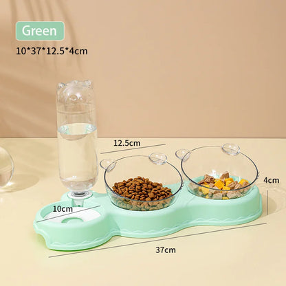 3 in 1 Feeder & Automatic Water Bowl for Pets