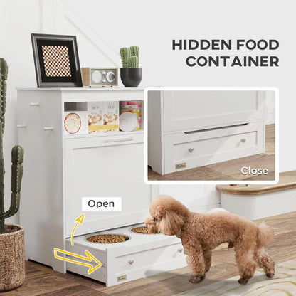 PawHut Pet Feeder Organizer w/Hanger for Food/Water