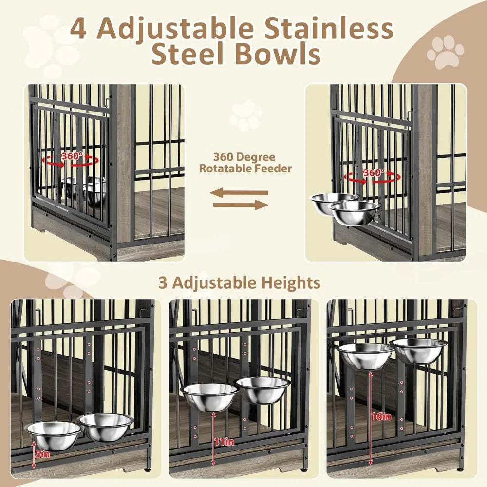 87'' Double Pet Crate Furniture