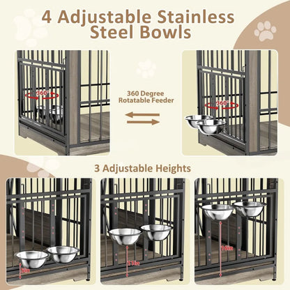 87'' Double Pet Crate Furniture