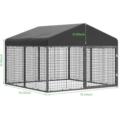 Heavy Duty Outdoor Pet Enclosure w/Galvanized Roof