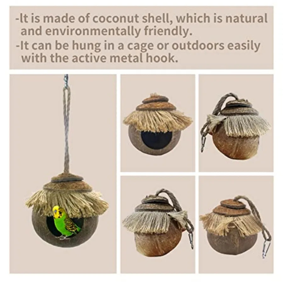 Coconut Natural Hide Hanging Birdhouse
