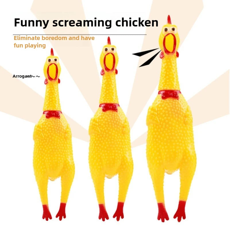 Screaming Rubber Chicken Pet Chew Toy