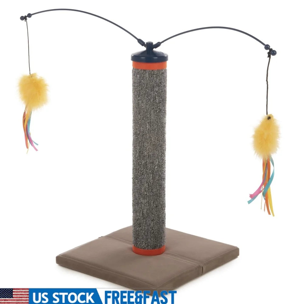 Scratching Post w/Spinning Wand Pet Toy