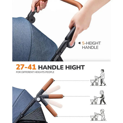 Extra Large Foldable Pet Stroller, Pink or Navy