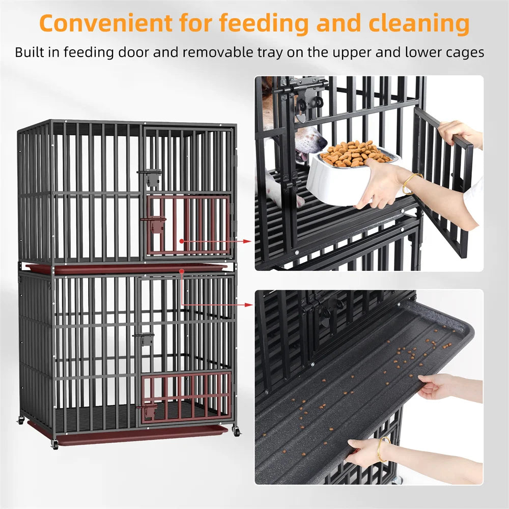 Heavy Duty Stackable Kennel w/Lockable Wheels