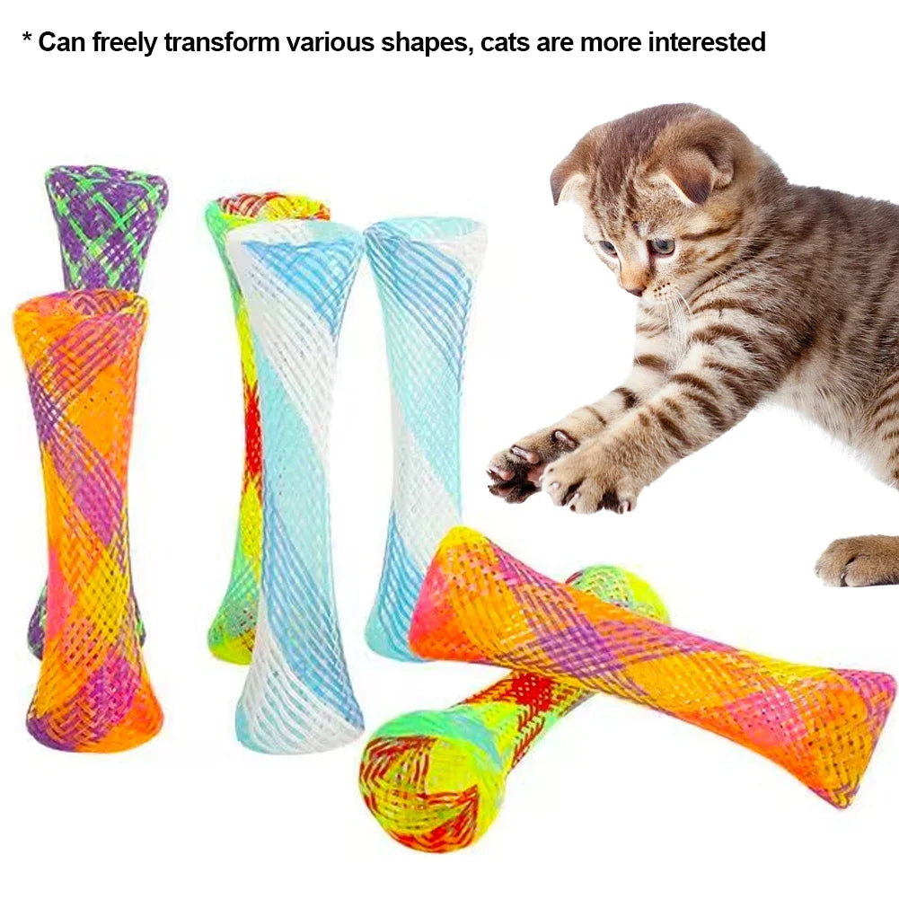10Pcs Telescopic Tube Spiral Spring Pet Toys