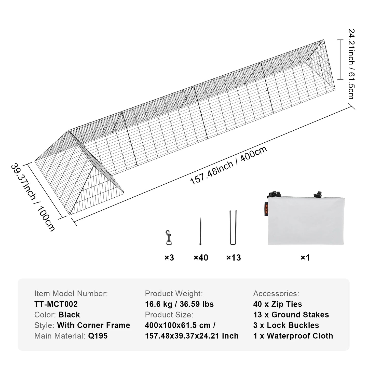 SucceBuy Chicken Tunnels for Yard