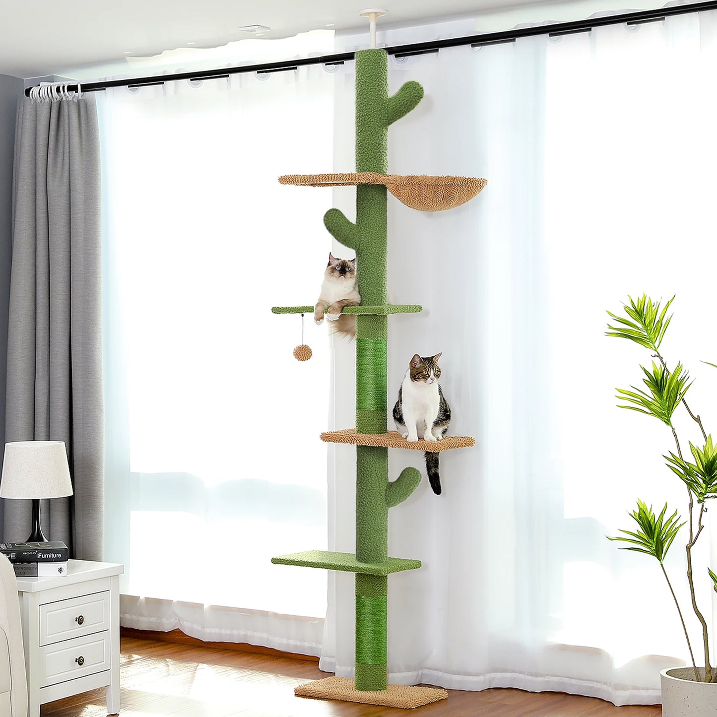 Floor to Ceiling Cactus Cat Tree with Scratching Post