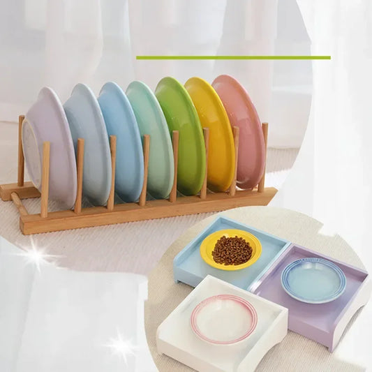 Wide, Raised Pet Food & Water Bowls