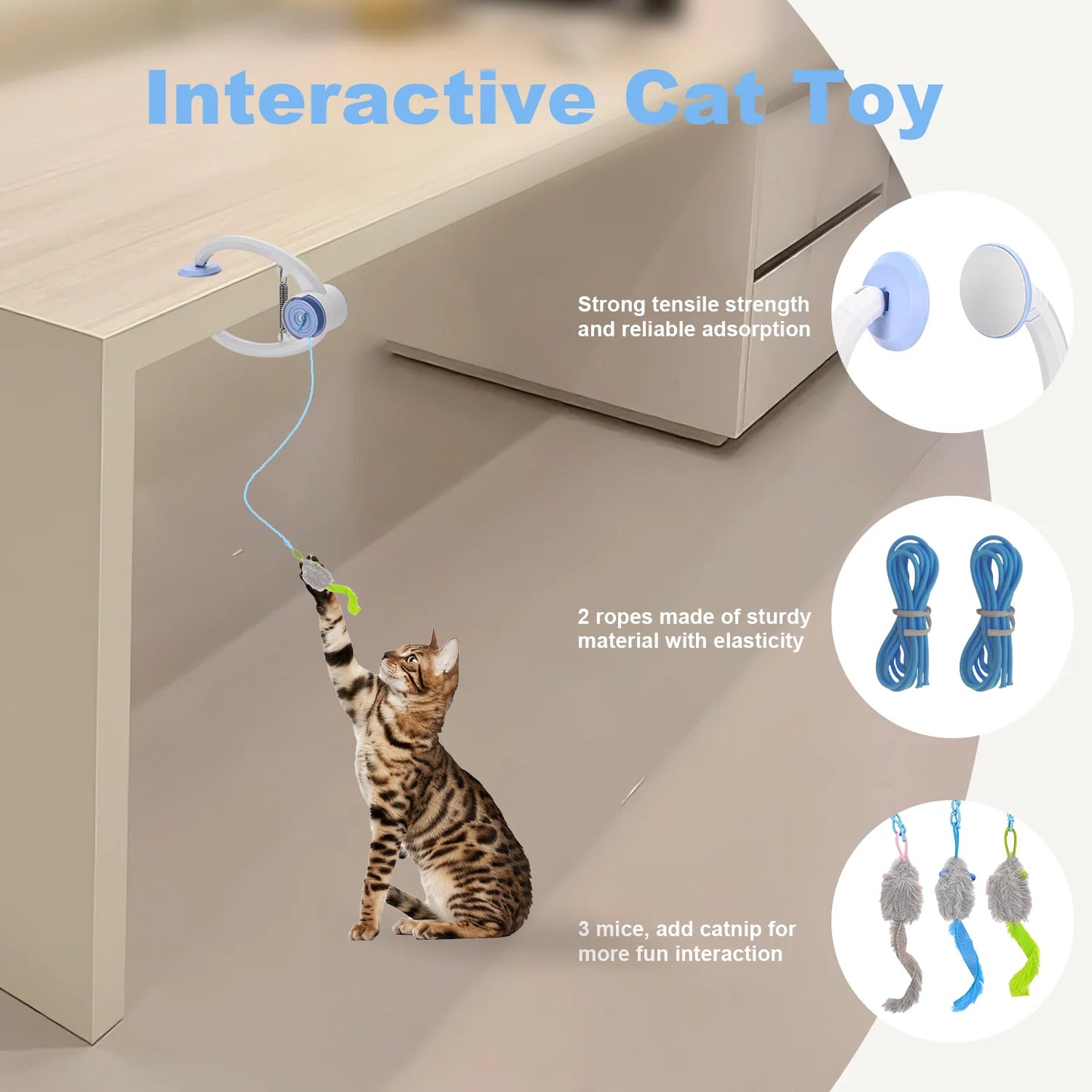 Door Hanging Retractable Rechargeable Interactive Pet Toy