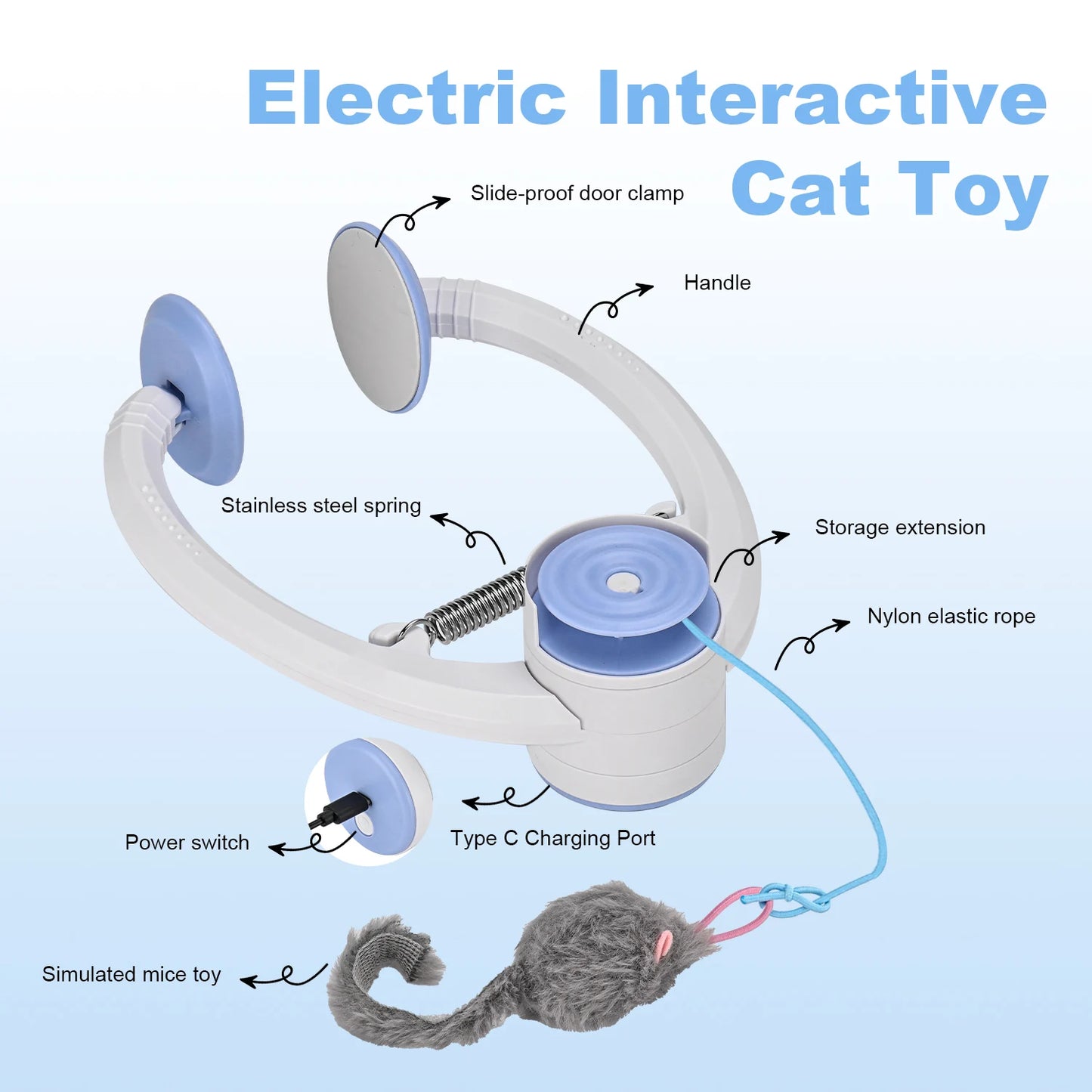Door Hanging Retractable Rechargeable Interactive Pet Toy