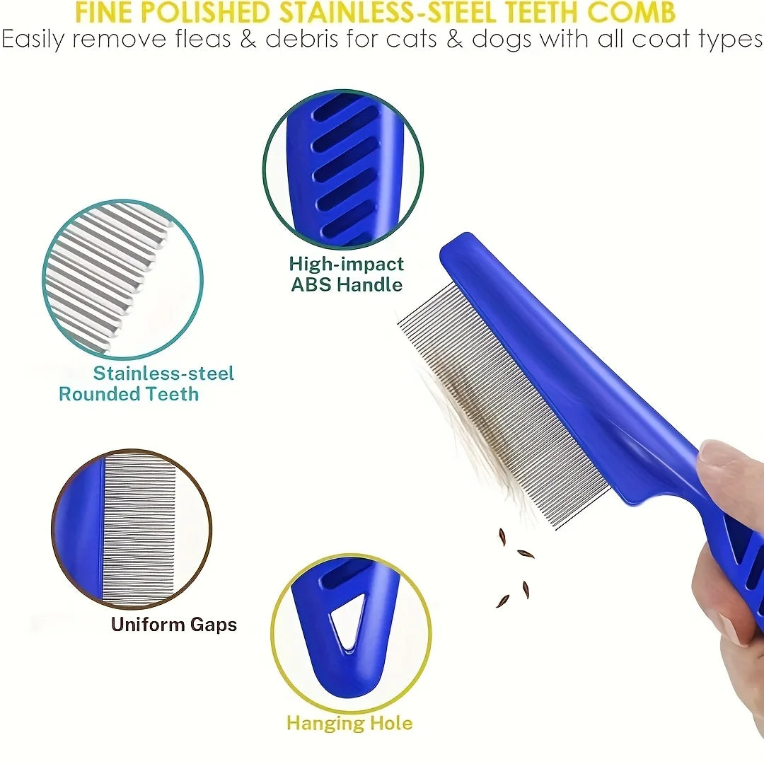 Pk of 4 Stainless Steel Flea and Lice Combs