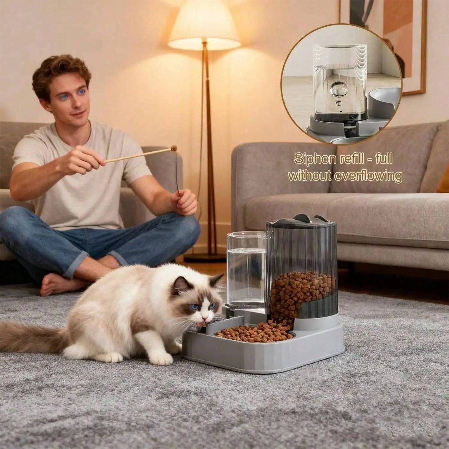 2 in 1 Automatic Pet Food & Water Dispenser
