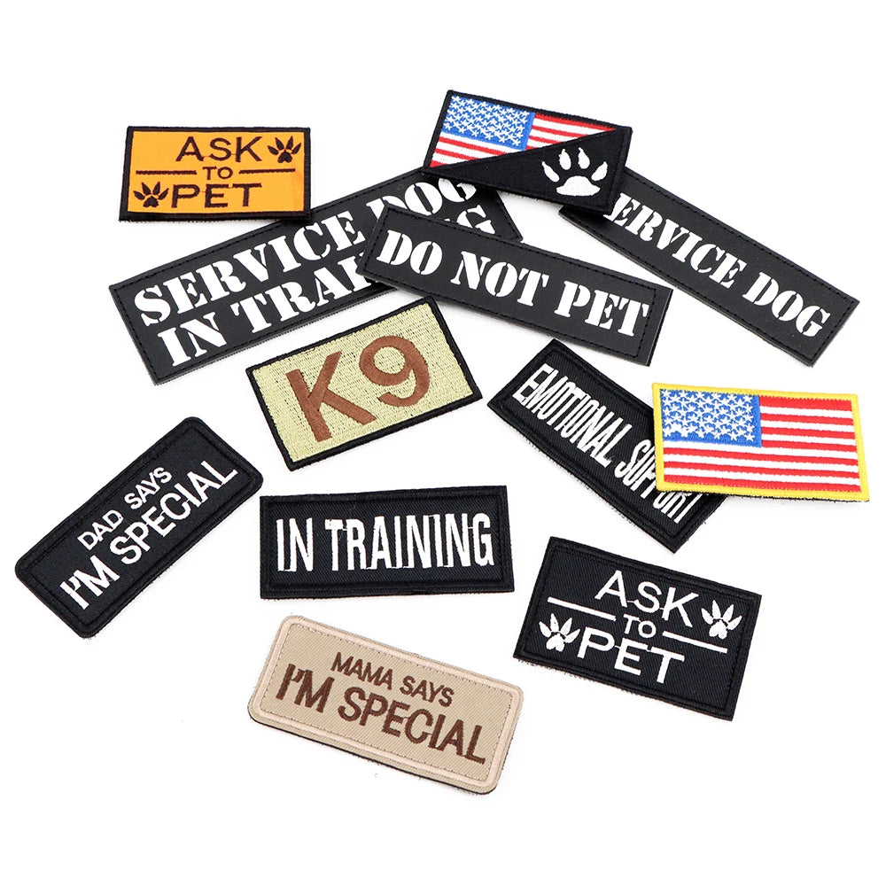 12 Pc Tactical Patch Bundle for Dog Vest/Harness